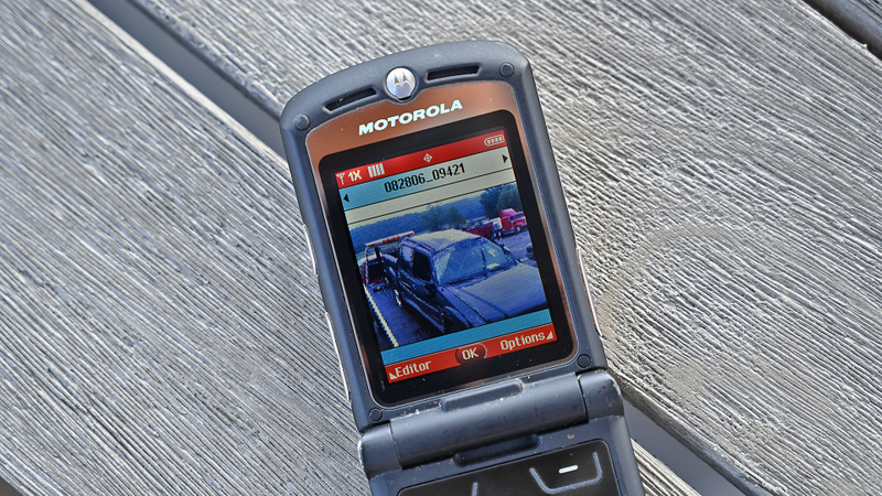 While my car was totaled, the fragile Razr somehow survived the accident.